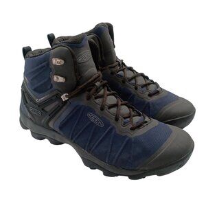 Keen Shoes Mens Size 11 Blue Black Waterproof Hiking Boots KonnectFit Trail Grip